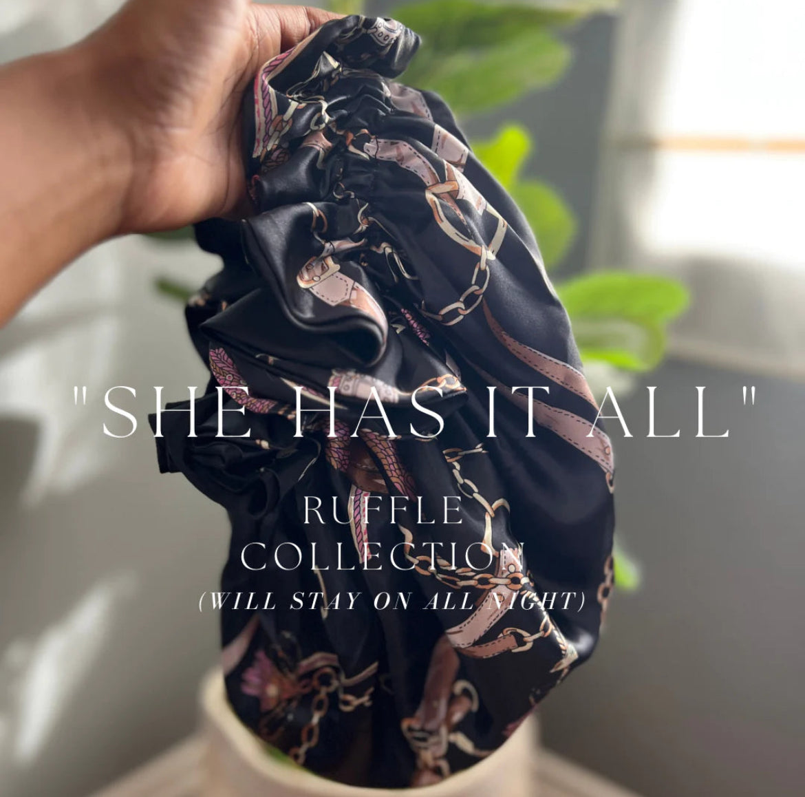 Satin Ruffled Bonnet