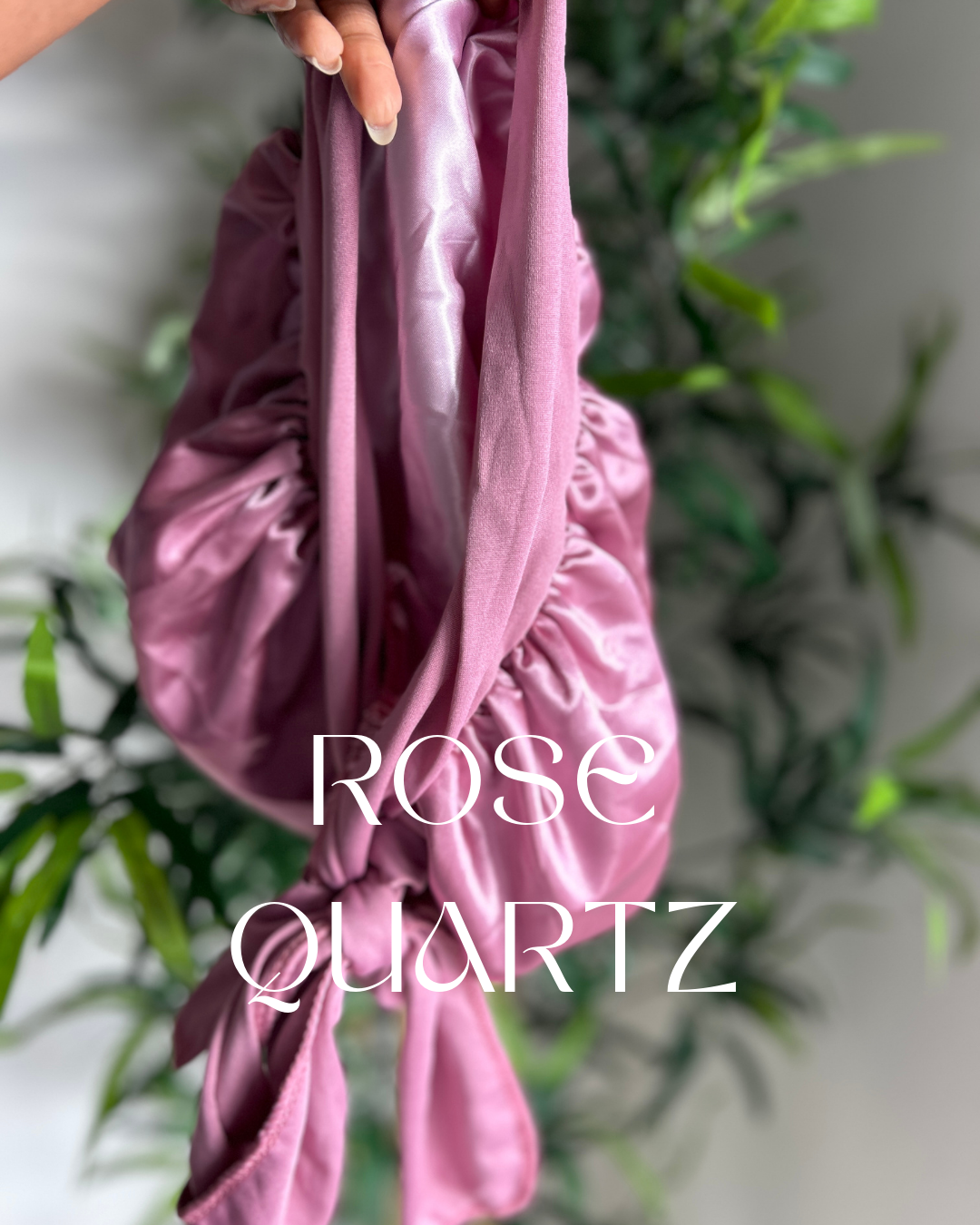 Rose Quartz Comfort Fit - Tie Up Bonnet