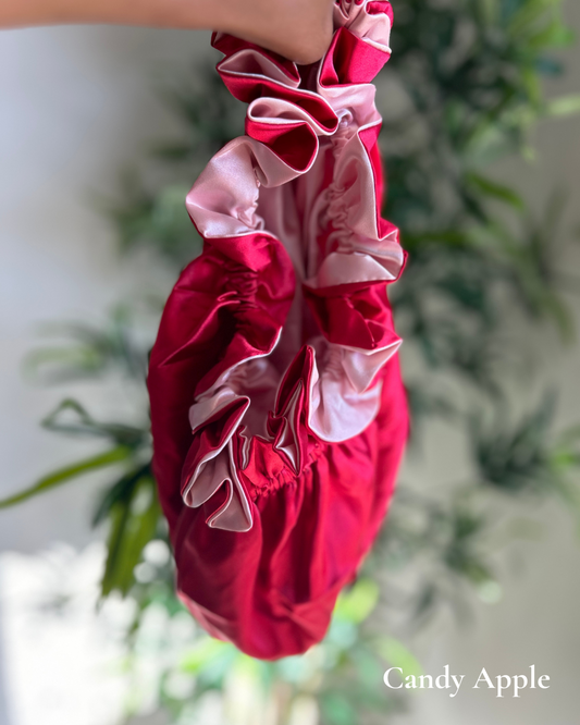 Candy Apple Red Satin Adjustable Bonnet