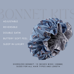 Butterfly High Blue Satin Bonnet
