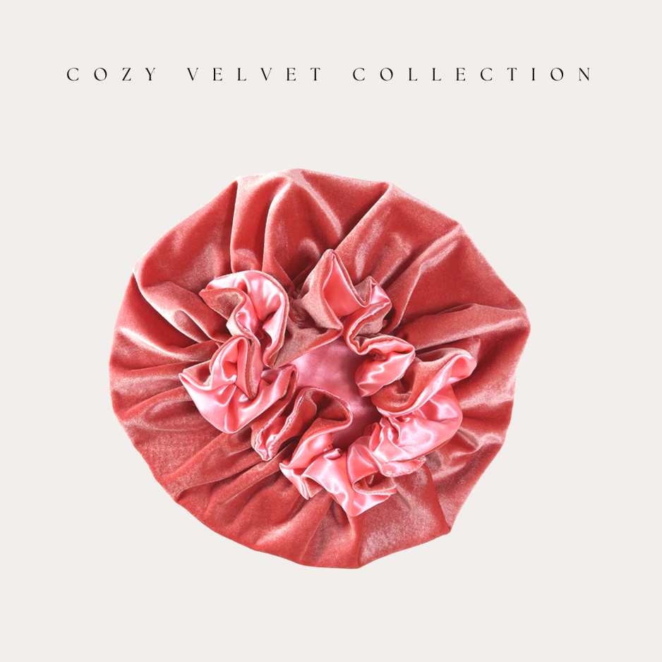 All Pink Velvet Satin Lined Bonnet