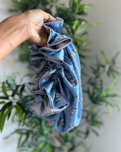 Butterfly High Blue Satin Bonnet