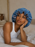 Butterfly High Blue Satin Bonnet
