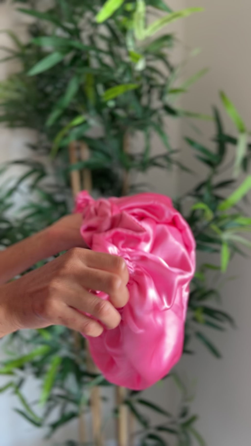 All Pink Velvet Satin Lined Bonnet